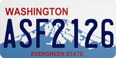 WA license plate ASF2126