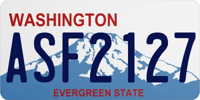 WA license plate ASF2127