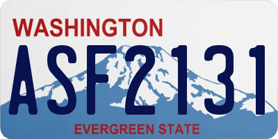 WA license plate ASF2131