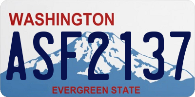 WA license plate ASF2137