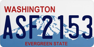 WA license plate ASF2153