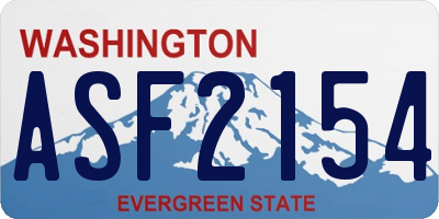 WA license plate ASF2154