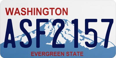 WA license plate ASF2157