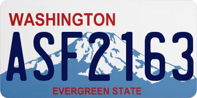 WA license plate ASF2163