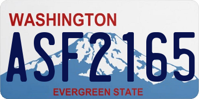WA license plate ASF2165
