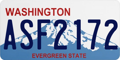 WA license plate ASF2172