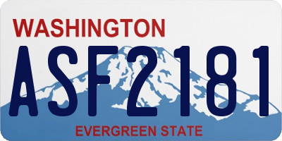 WA license plate ASF2181