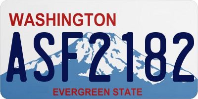 WA license plate ASF2182