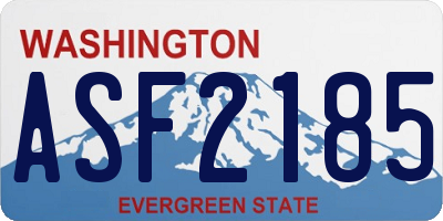 WA license plate ASF2185