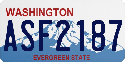 WA license plate ASF2187