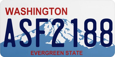 WA license plate ASF2188