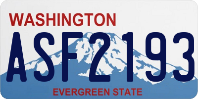 WA license plate ASF2193