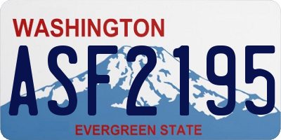 WA license plate ASF2195