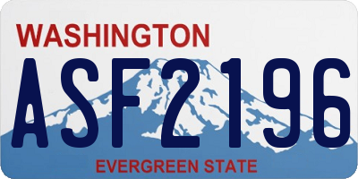 WA license plate ASF2196