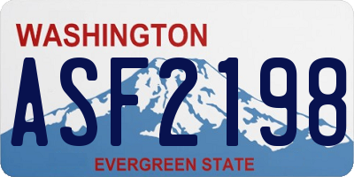 WA license plate ASF2198