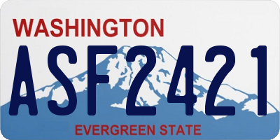 WA license plate ASF2421