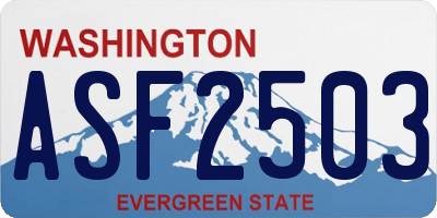 WA license plate ASF2503