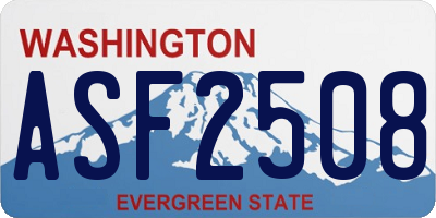 WA license plate ASF2508