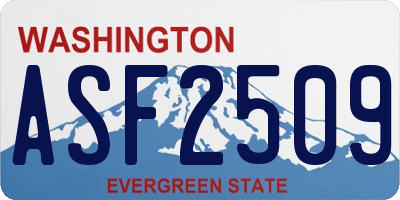 WA license plate ASF2509