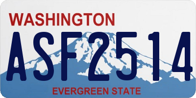 WA license plate ASF2514