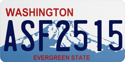 WA license plate ASF2515