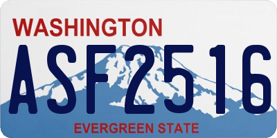 WA license plate ASF2516