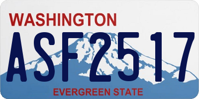 WA license plate ASF2517