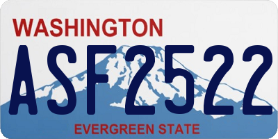 WA license plate ASF2522