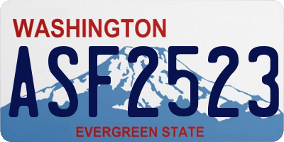 WA license plate ASF2523
