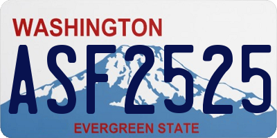 WA license plate ASF2525