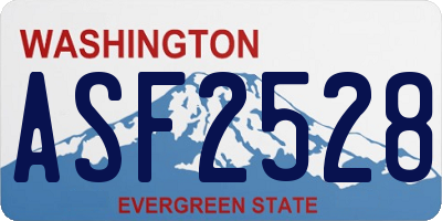 WA license plate ASF2528