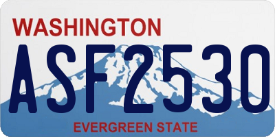 WA license plate ASF2530