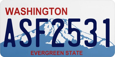 WA license plate ASF2531