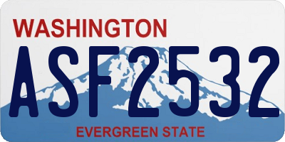 WA license plate ASF2532