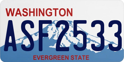 WA license plate ASF2533