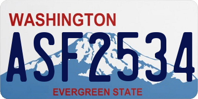 WA license plate ASF2534