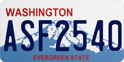 WA license plate ASF2540