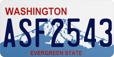 WA license plate ASF2543