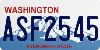WA license plate ASF2545