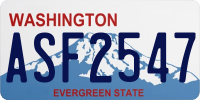 WA license plate ASF2547