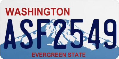 WA license plate ASF2549