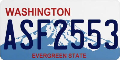 WA license plate ASF2553