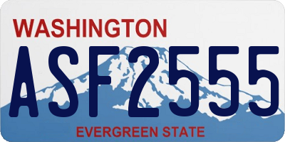 WA license plate ASF2555