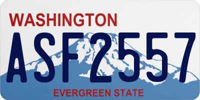 WA license plate ASF2557