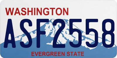 WA license plate ASF2558