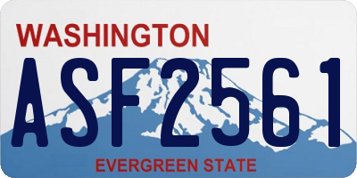 WA license plate ASF2561