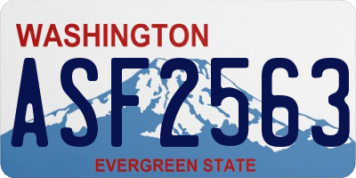 WA license plate ASF2563