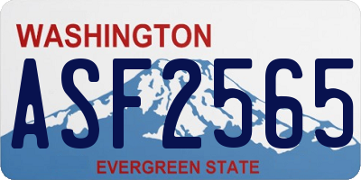 WA license plate ASF2565