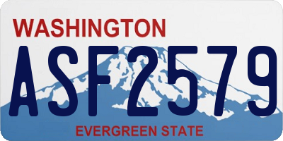 WA license plate ASF2579
