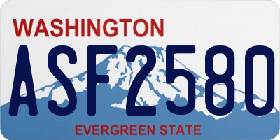 WA license plate ASF2580
